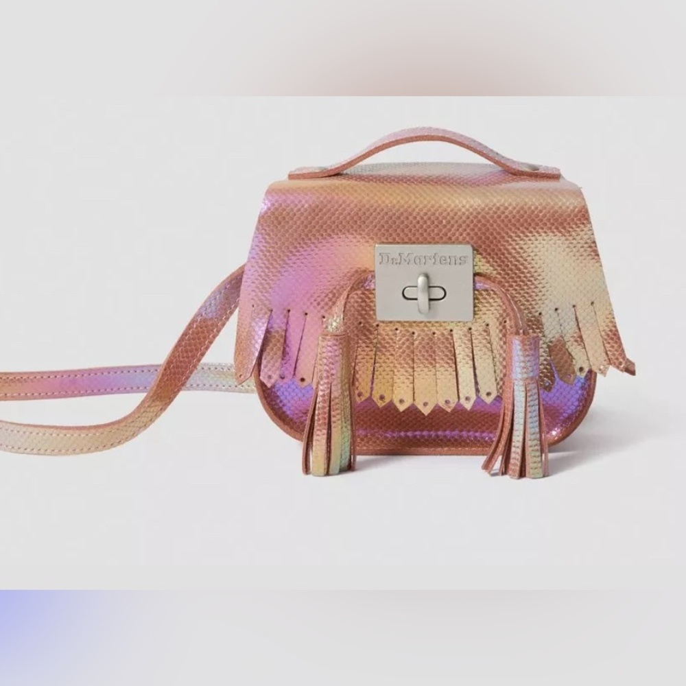 Pink Iridescent Mini Bag with Tassels